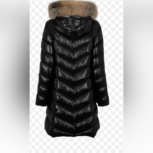 Moncler Navy Puffer Coat with Fur Hood - Picture 9 of 9